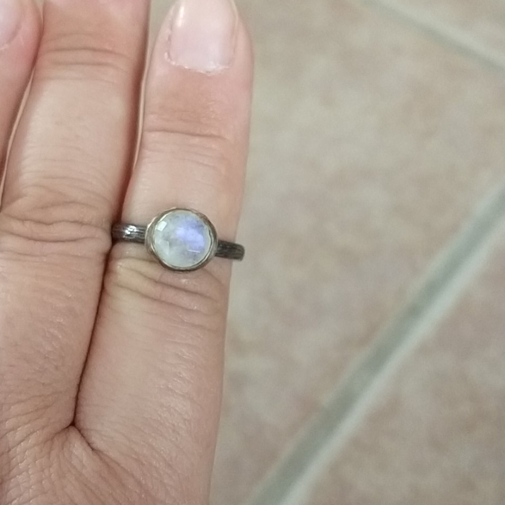 925 Sterling Silver Moonstone ring - Picture 4 of 7